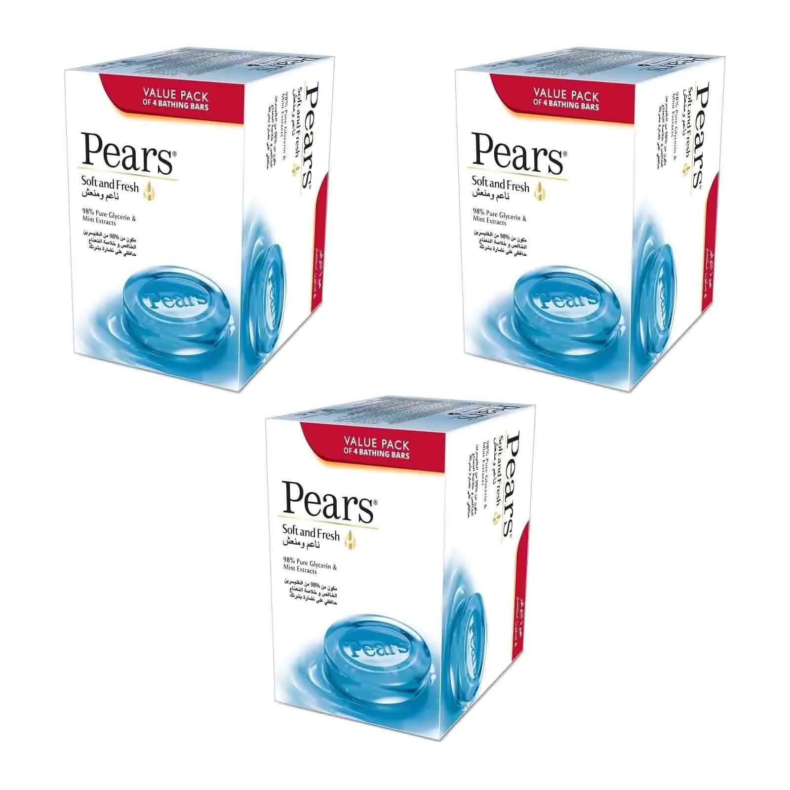 SOAP SOFT & FRESH PEARS ( 3 X 4 X 125 GM )