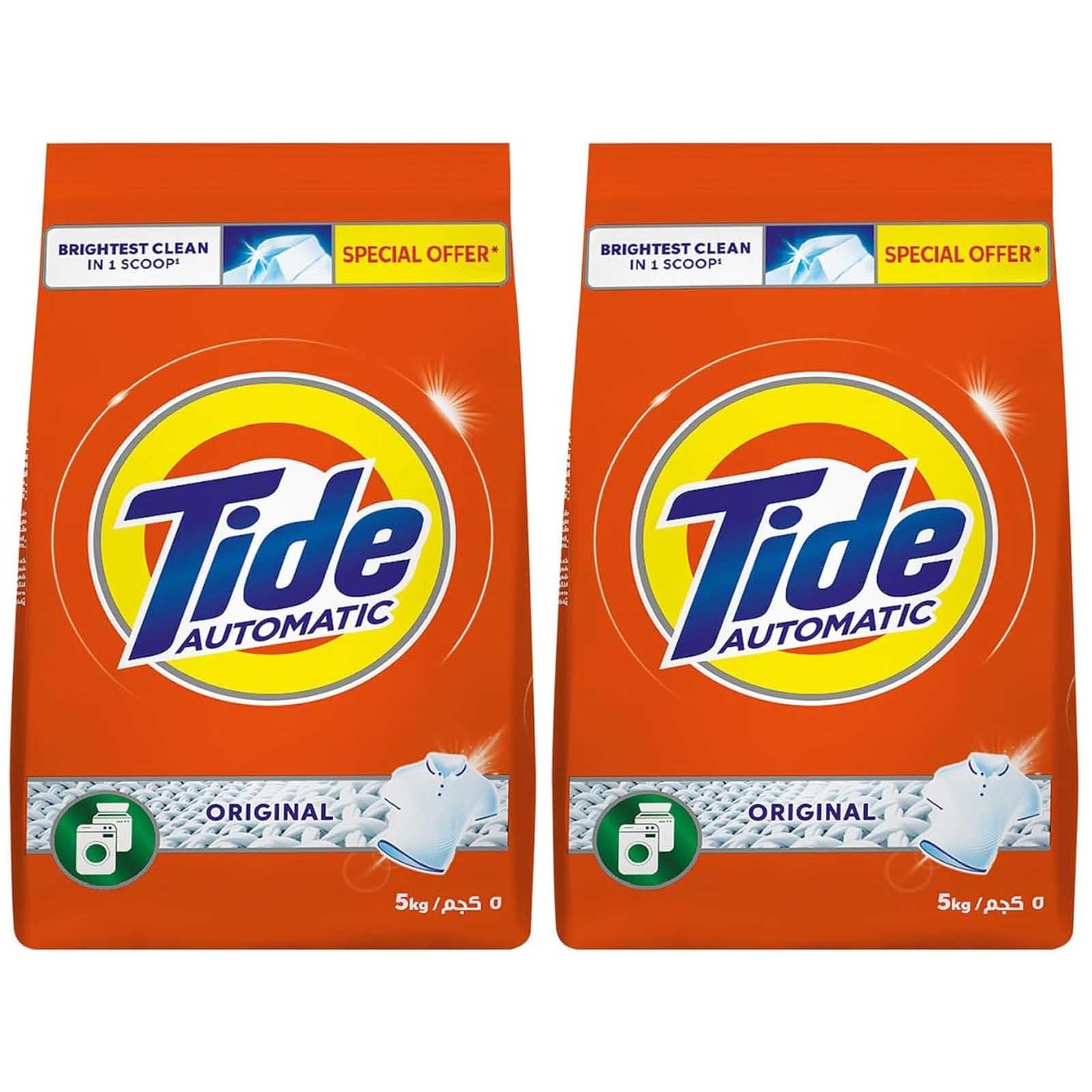 LAUNDRY DETERGENT POWDER GREEN AUTOMATIC FAST ACTION ORIGINAL TIDE ( 2 X 5 KG )