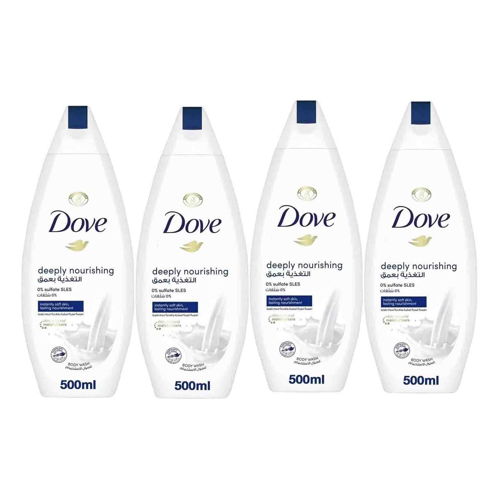 BODY WASH DEEPLY NOURISHING DOVE ( 4 X 500 ML )