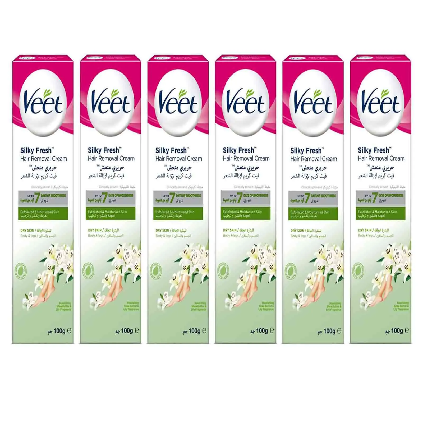 CREAM HAIR REMOVAL FOR DRY SKIN VEET ( 6 X 100 GM )