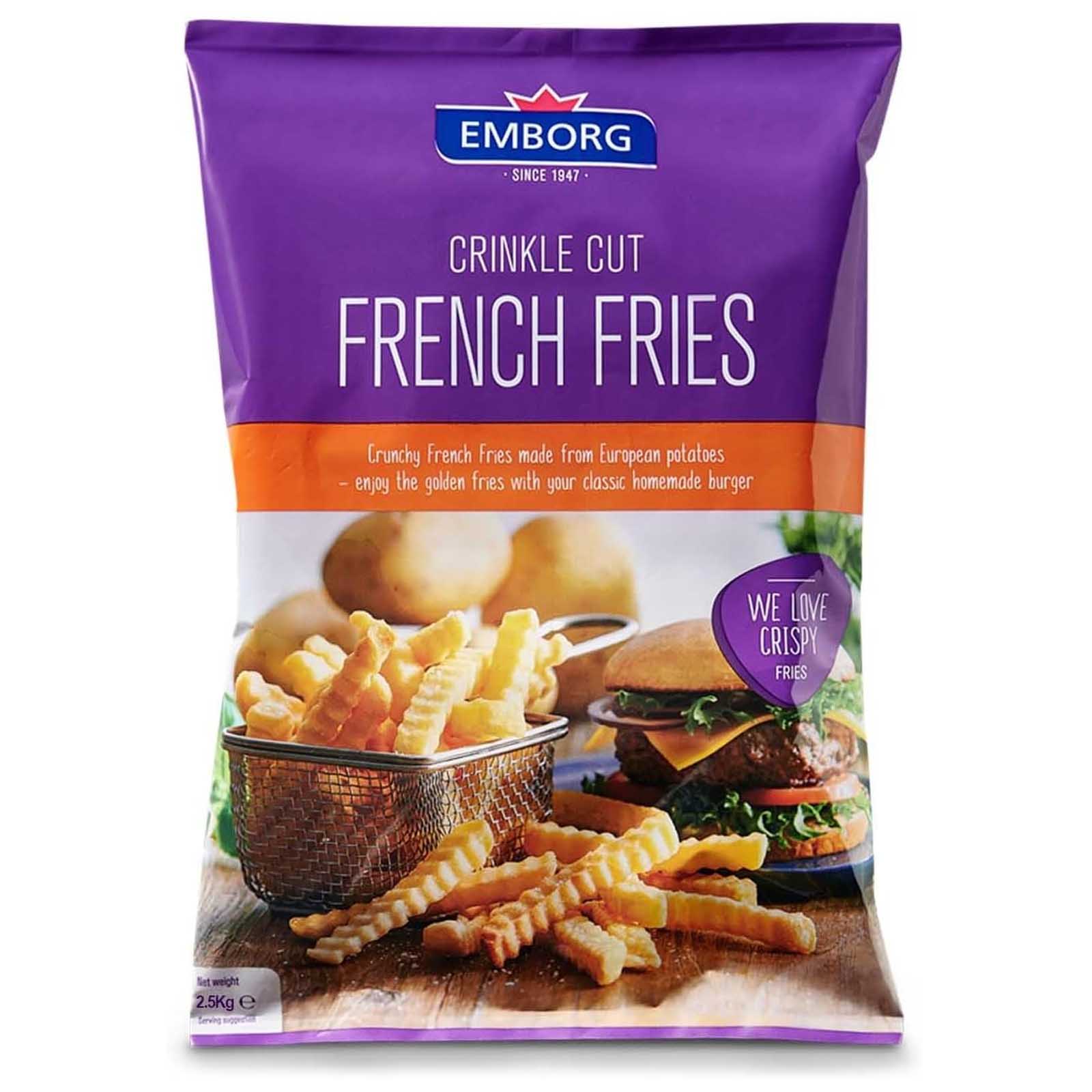 FRENCH FRIES FROZEN STRAIGHT CUT EMBORG ( 2.5 KG )