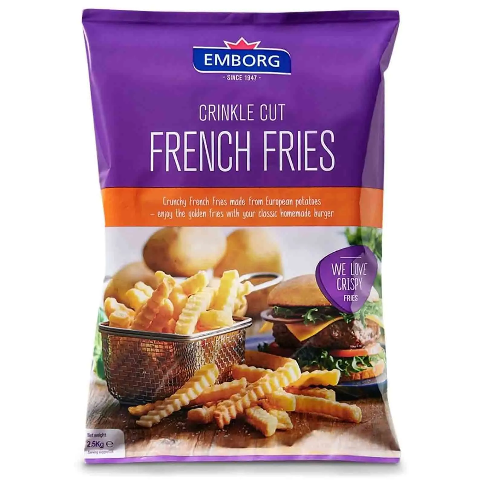 FRENCH FRIES FROZEN STRAIGHT CUT EMBORG ( 2.5 KG )