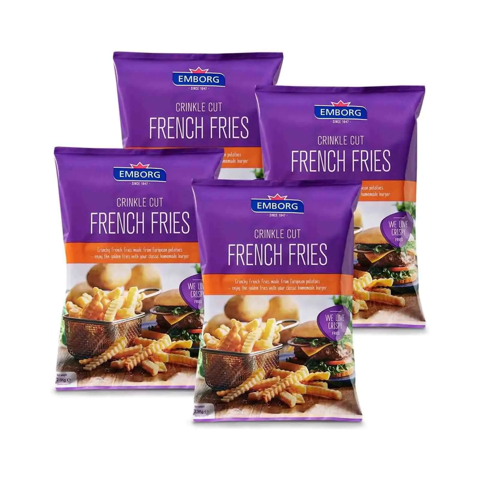 FRENCH FRIES FROZEN STRAIGHT CUT EMBORG ( 4 X 2.5 KG )