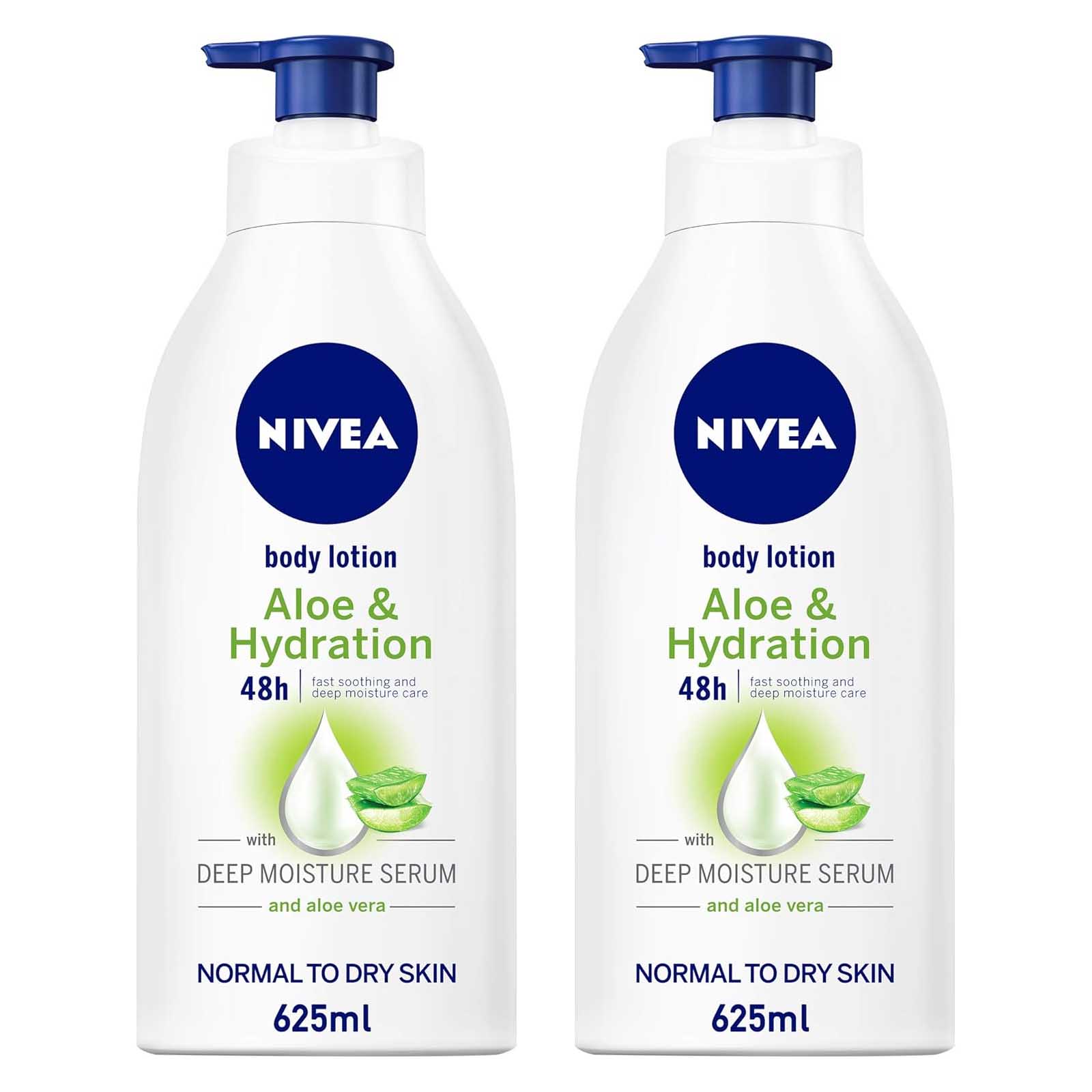 BODY LOTION ALOE & HYD NORMAL TO DRY SKIN NIVEA ( 2 X 625 ML )
