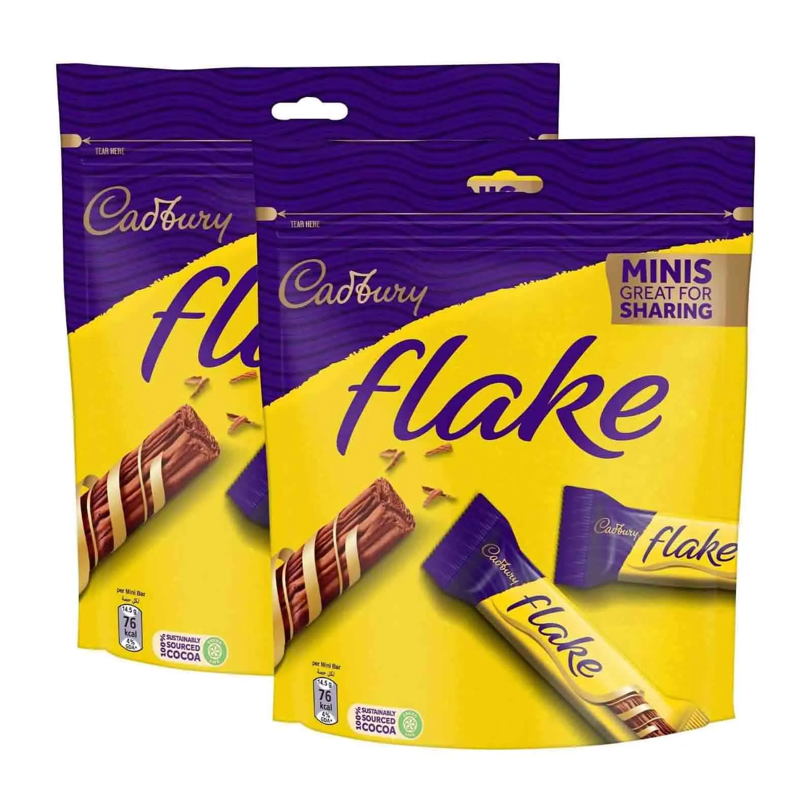 CHOCOLATE MILK MINIS FLAKE CADBURY ( 2 X 145 GM )