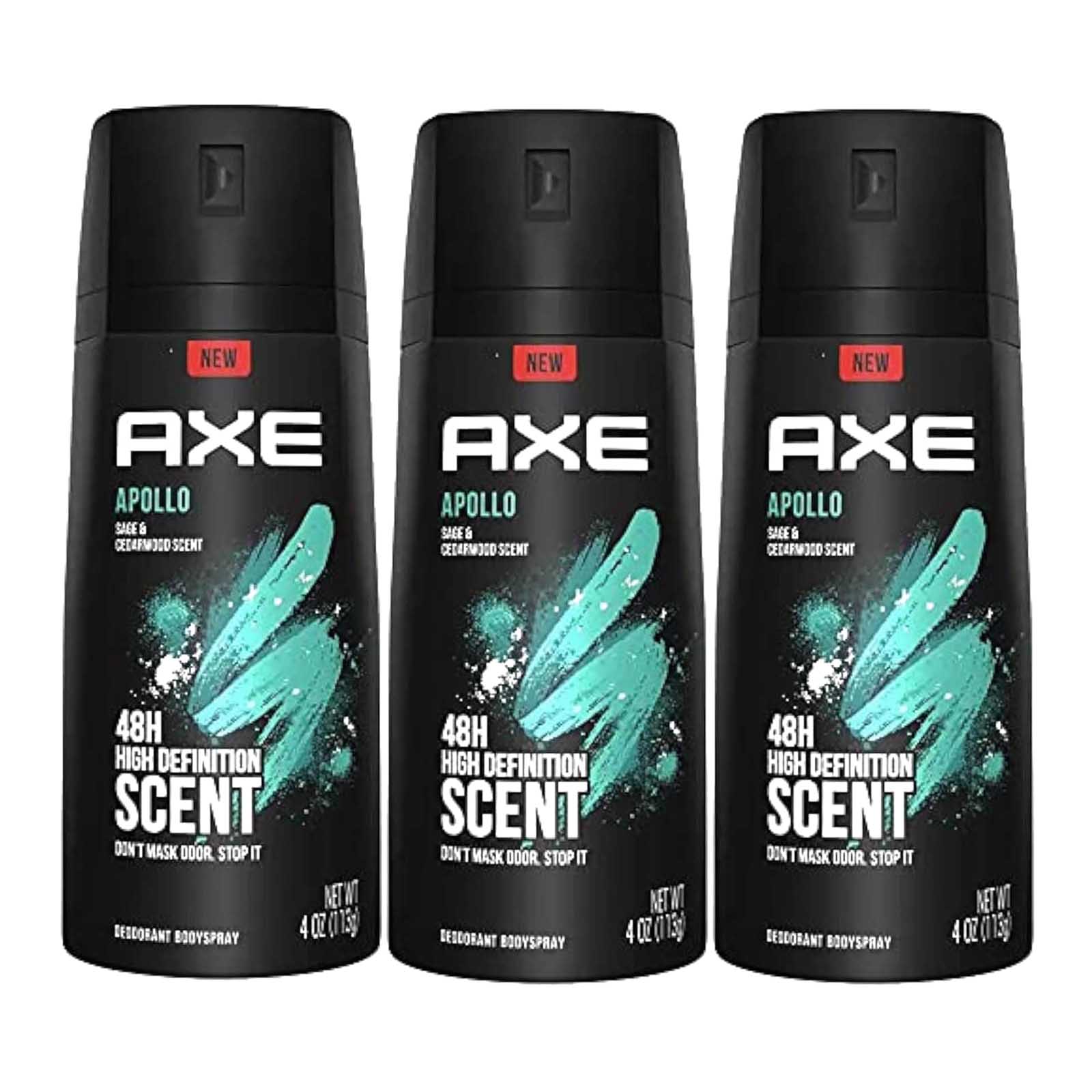 DEODORANT BODY SPRAY MEN APOLLO AXE ( 3 X 150 ML )