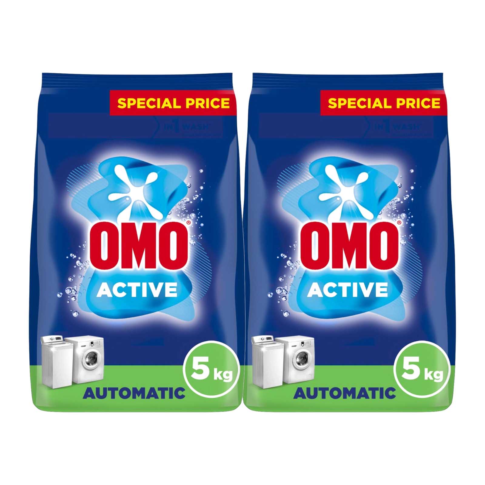 LAUNDRY DETERGENT POWDER AUTOMATIC ACTIVE OMO ( 2 X 5 KG )