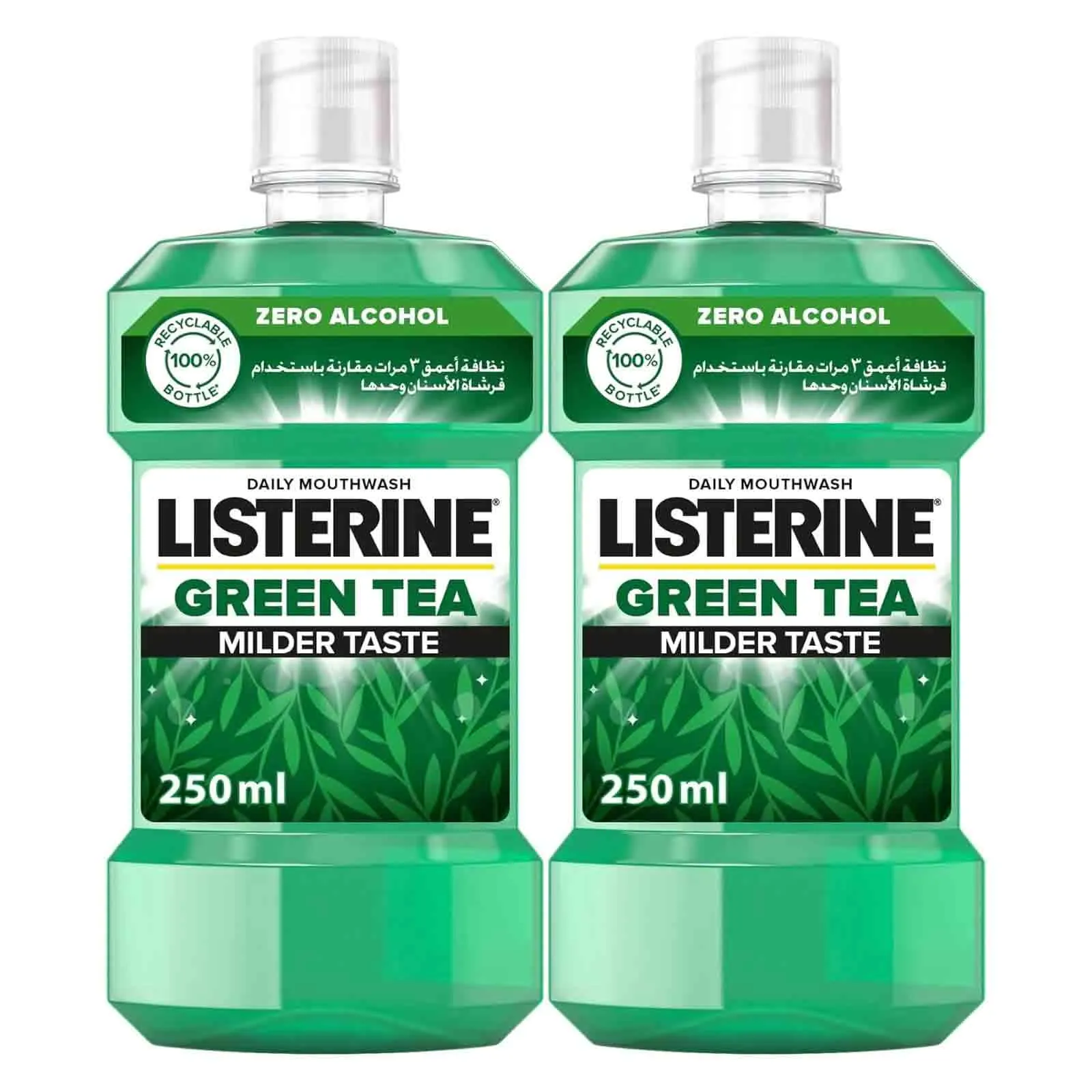 MOUTH WASH GREEN TEA MILDER TASTE LISTERINE ( 2 X 250 ML )