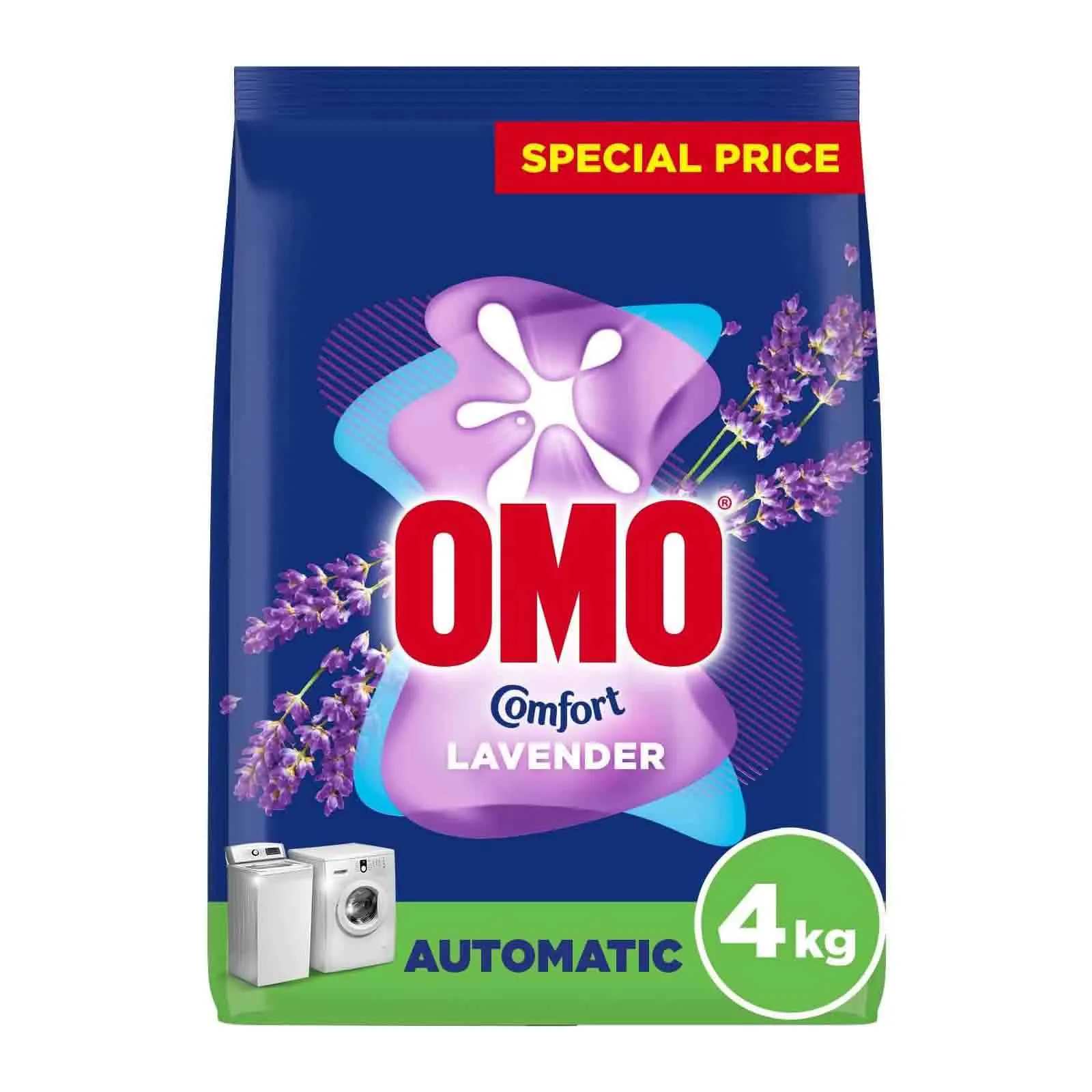 LAUNDRY DETERGENT POWDER AUTOMATIC COMFORT LAVENDER OMO ( 4 KG )