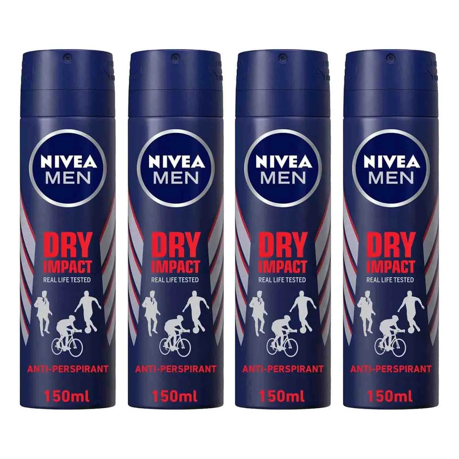 DEODORANT SPRAY ANTIPERS DRY IMPACT MEN NIVEA ( 4 X 150 ML )