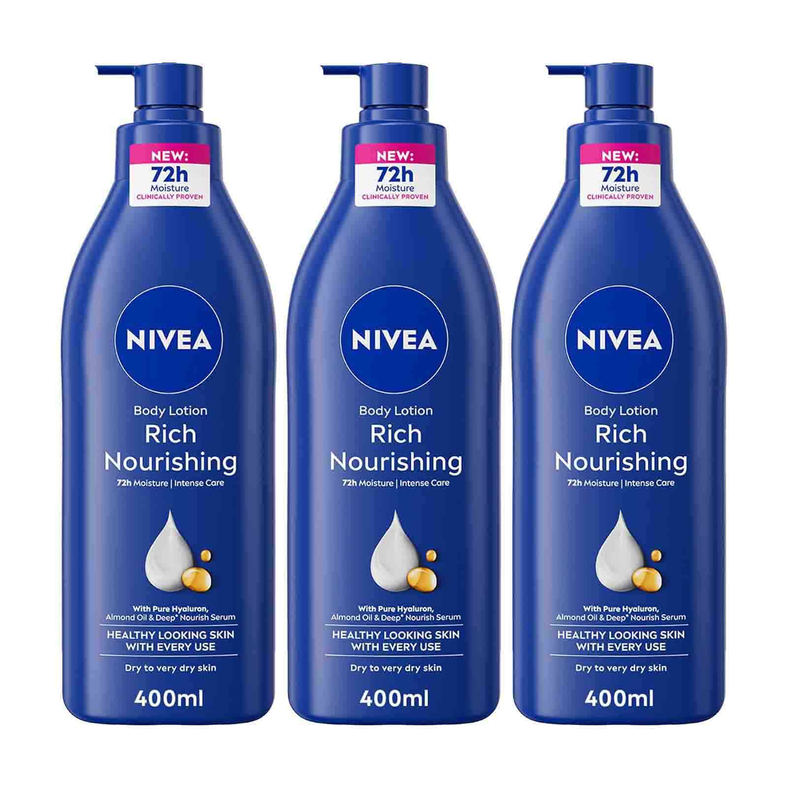 BODY LOTION NOURISHING NIVEA ( 3 X 400 ML )