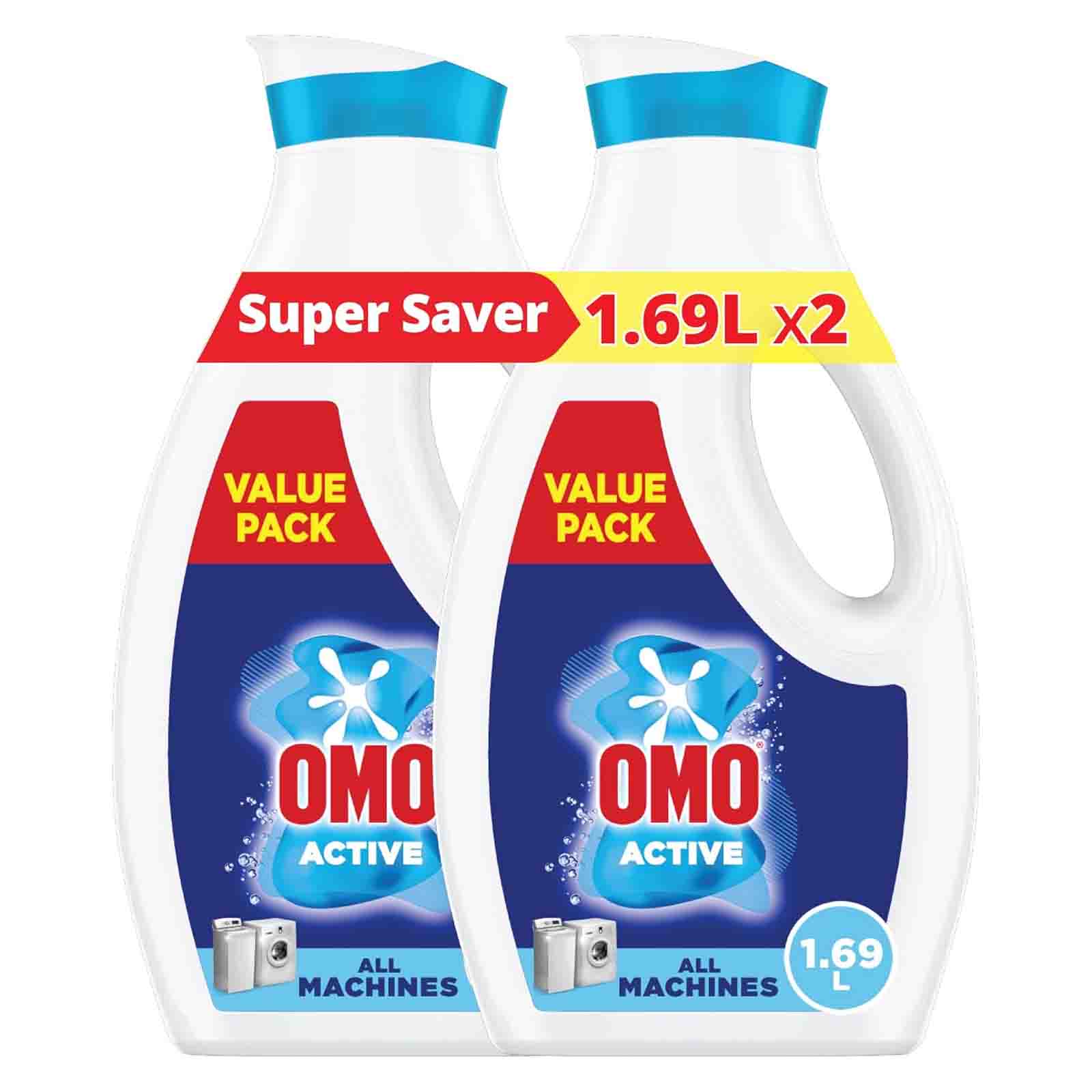 LAUNDRY LIQUID ACTIVE OMO ( 2 X 1690 ML )