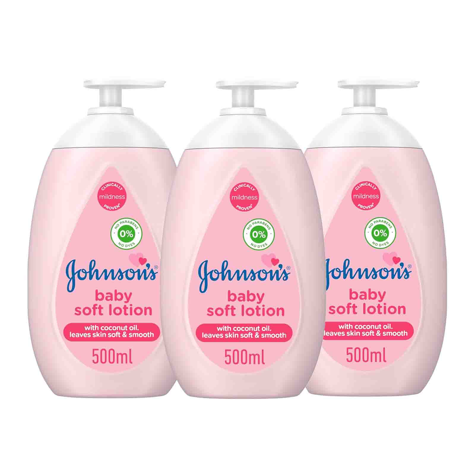 BABY LOTION SOFT JOHNSONS ( 3 X 500 ML )