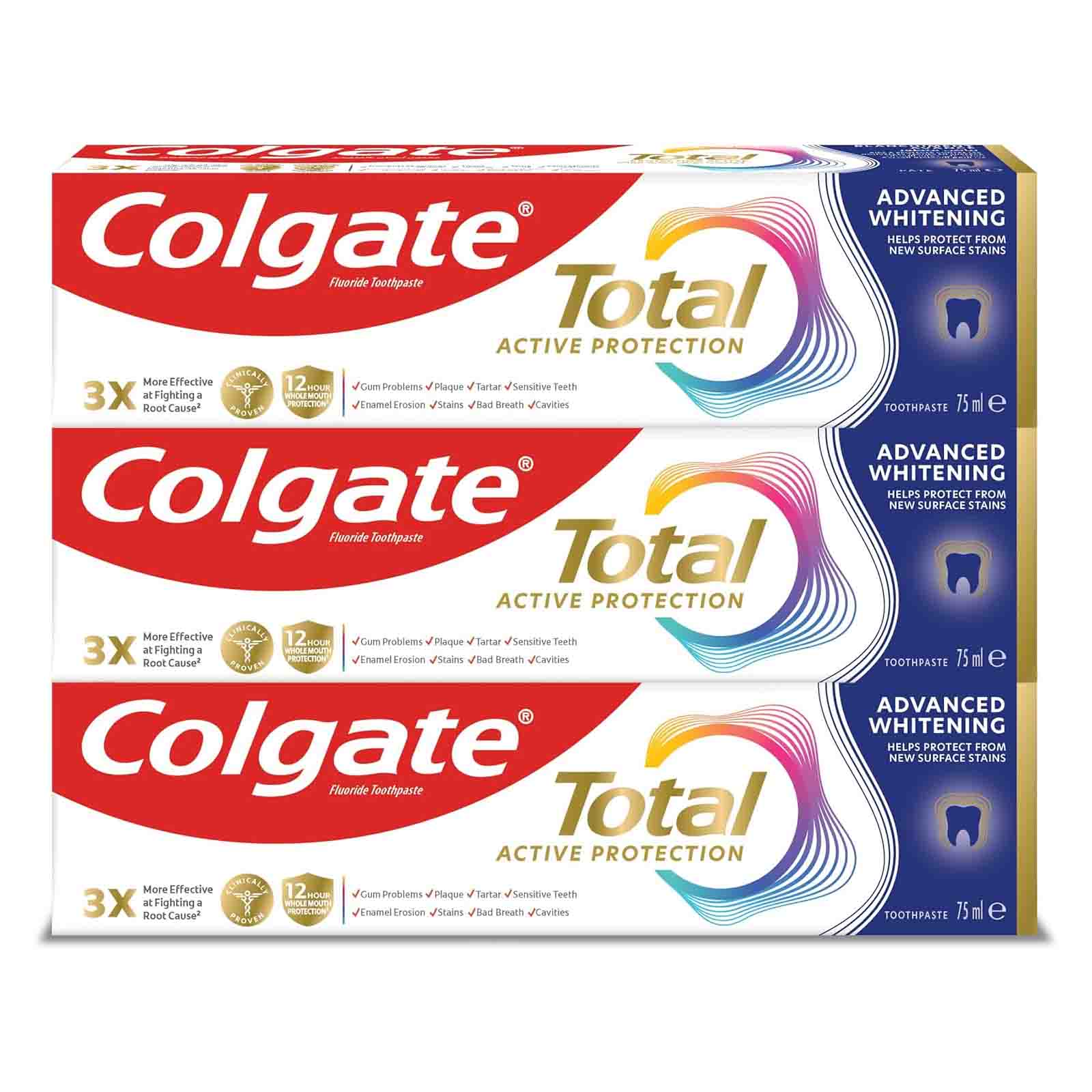 TOOTHPASTE TOTAL ADVANCED WHITENING COLGATE ( 3 X 75 ML )