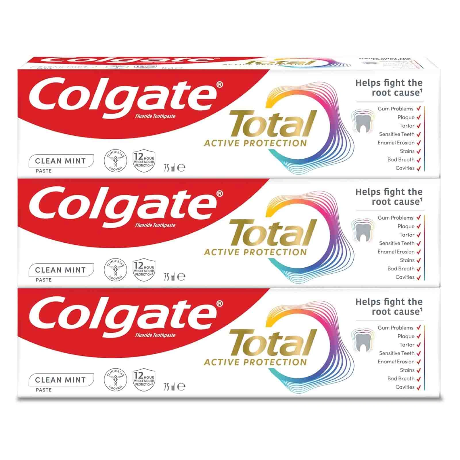 TOOTHPASTE TOTAL CLEAN MINT COLGATE ( 3 X 75 ML )