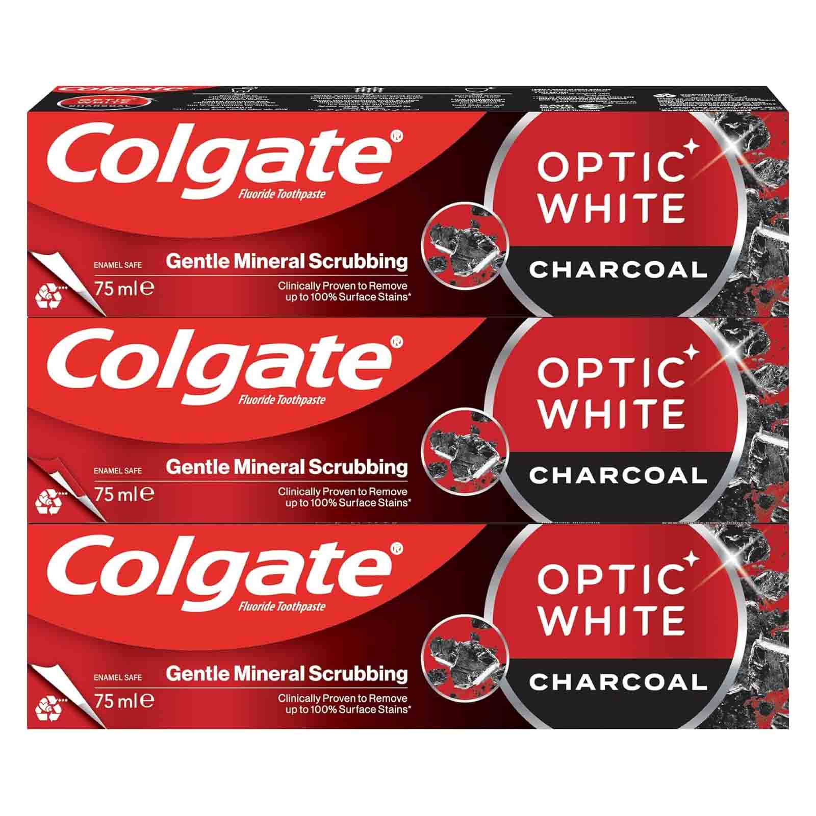 TOOTHPASTE CHARCOAL OPTIC WHITE COLGATE ( 3 X 75 ML )