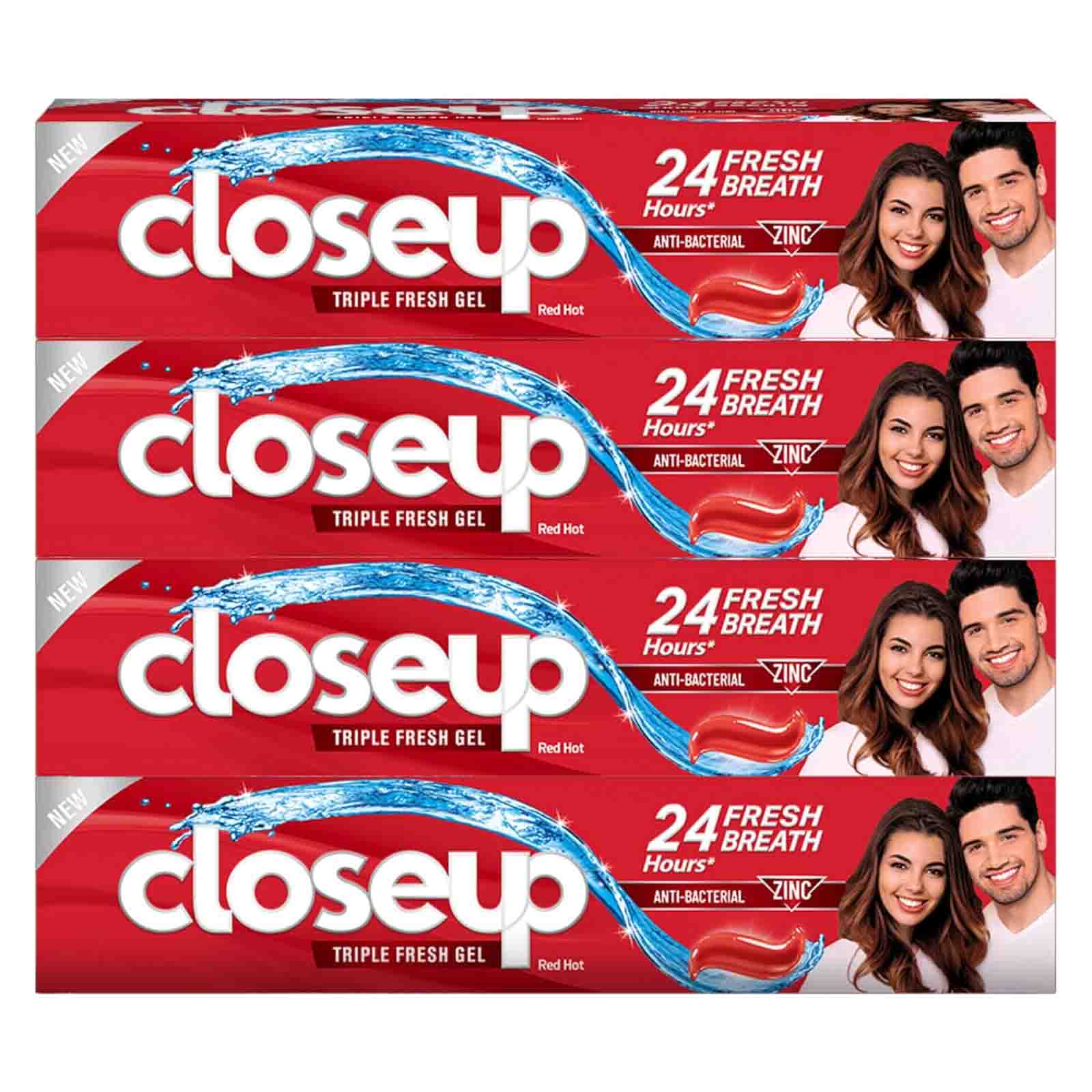 TOOTHPASTE ANTI-BACTERIAL RED HOT CLOSE-UP ( 4 X 120 GM ) 