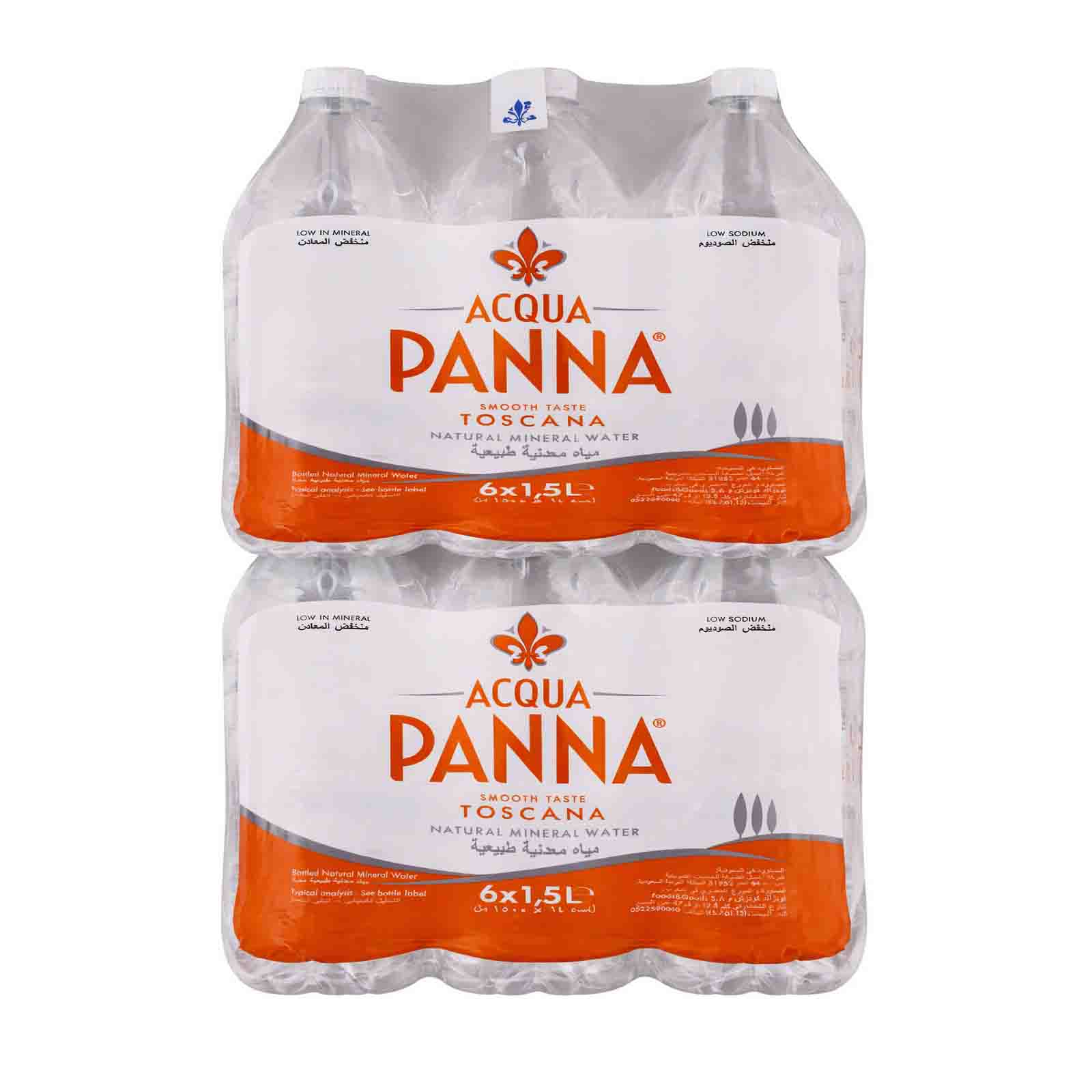 WATER MINERAL PET BOTTLE ACQUA PANNA ( 2 X 6 X 1.5 LTR )