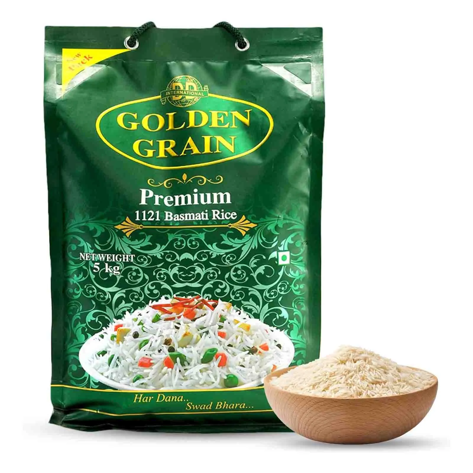 BASMATI RICE PREMIUM 1121 GOLDEN GRAIN ( 5 KG )