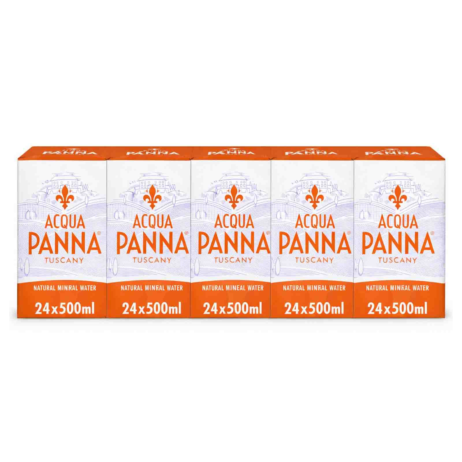 WATER MINERAL GLASS BOTTLE ACQUA PANNA ( 5 X 24 X 500 ML )