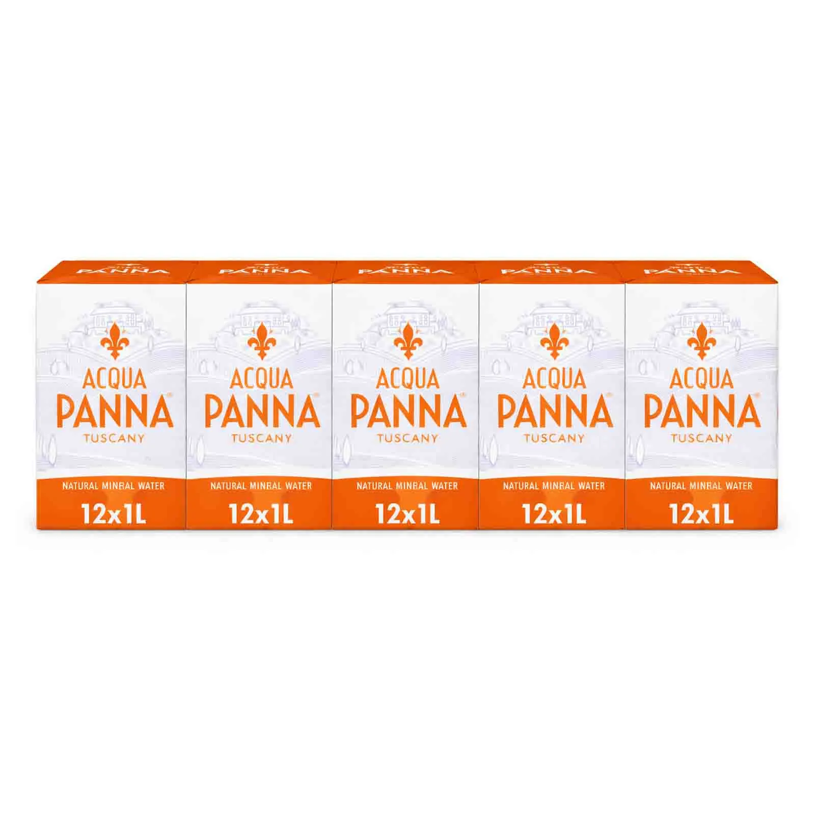 WATER MINERAL GLASS BOTTLE ACQUA PANNA ( 5 X 12 X 1 LTR )