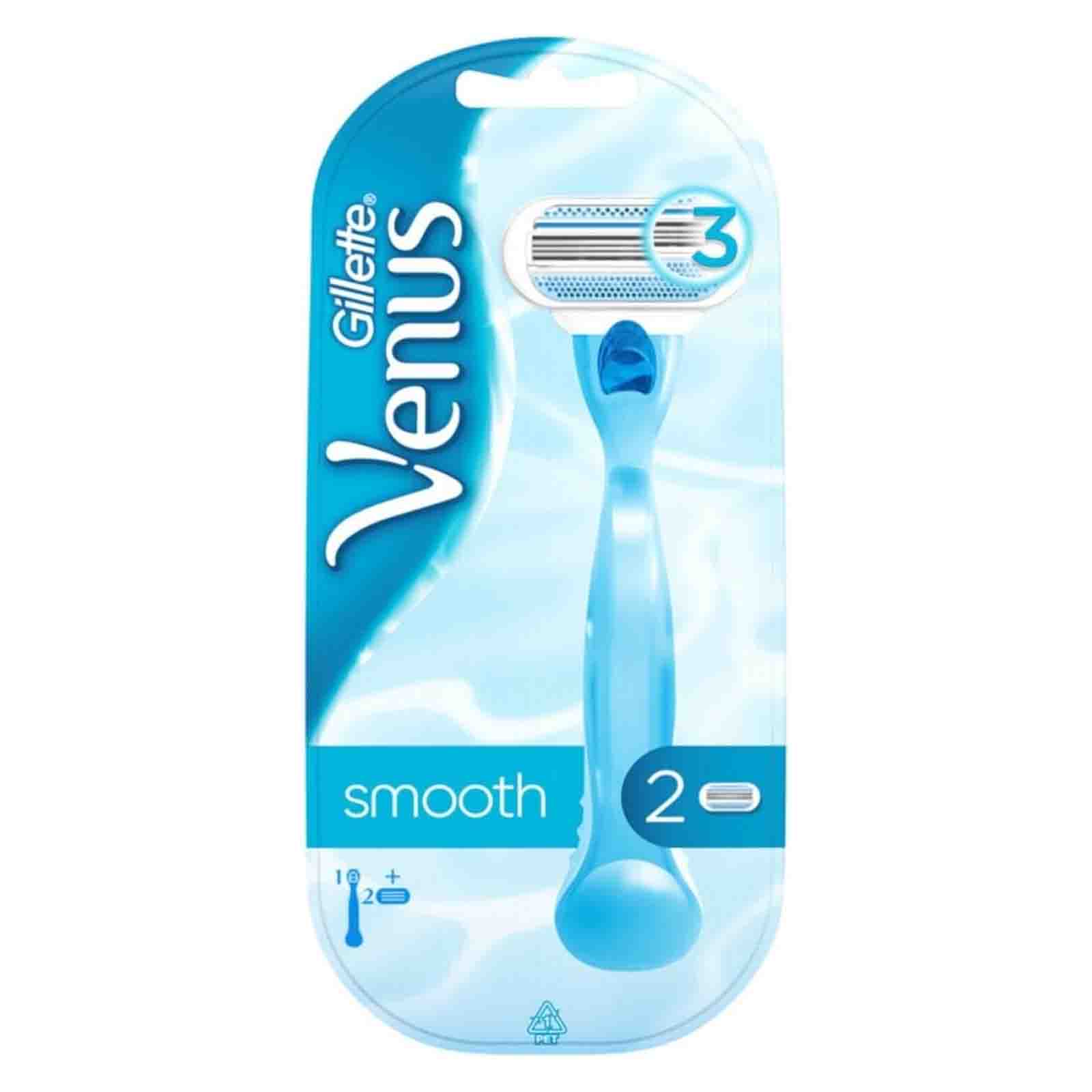 RAZOR REFILL BLADE SMOOTH VENUS 3 WITH 1 HANDLE + 2 BLADE GILLETTE ( 1 PC )
