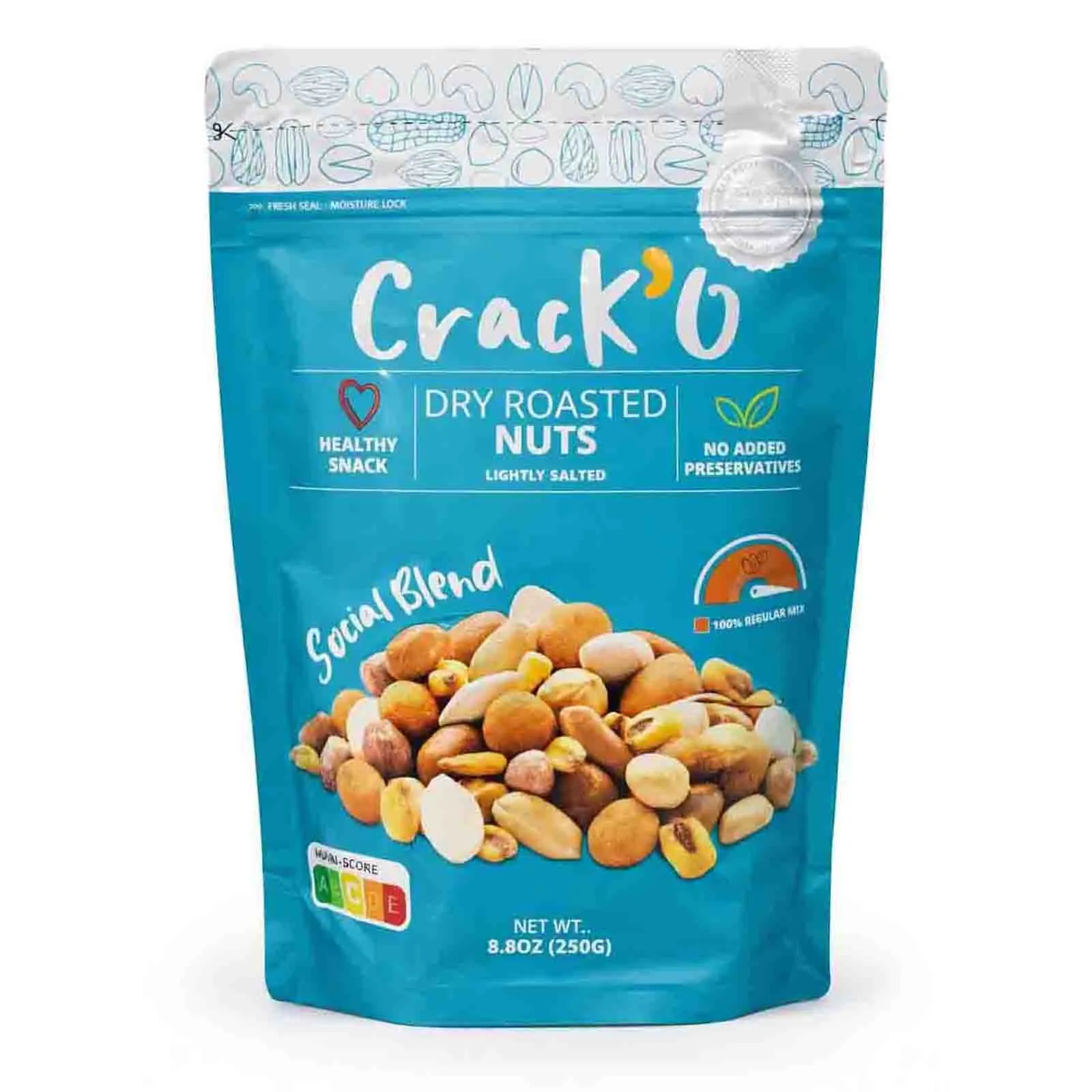 NUTS SOCIAL BLEND 100 % REGULAR MIX CRACKO ( 250 GM )