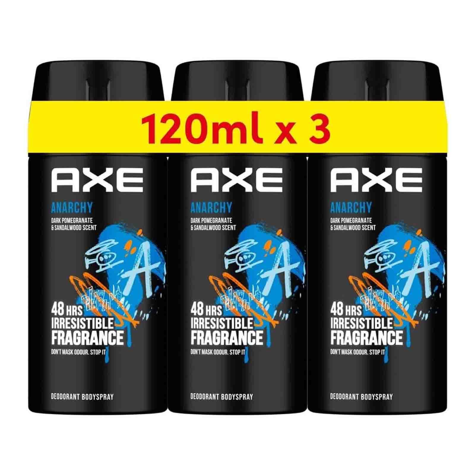 DEODORANT BODY SPRAY ANARCHY AXE ( 3 X 120 ML )