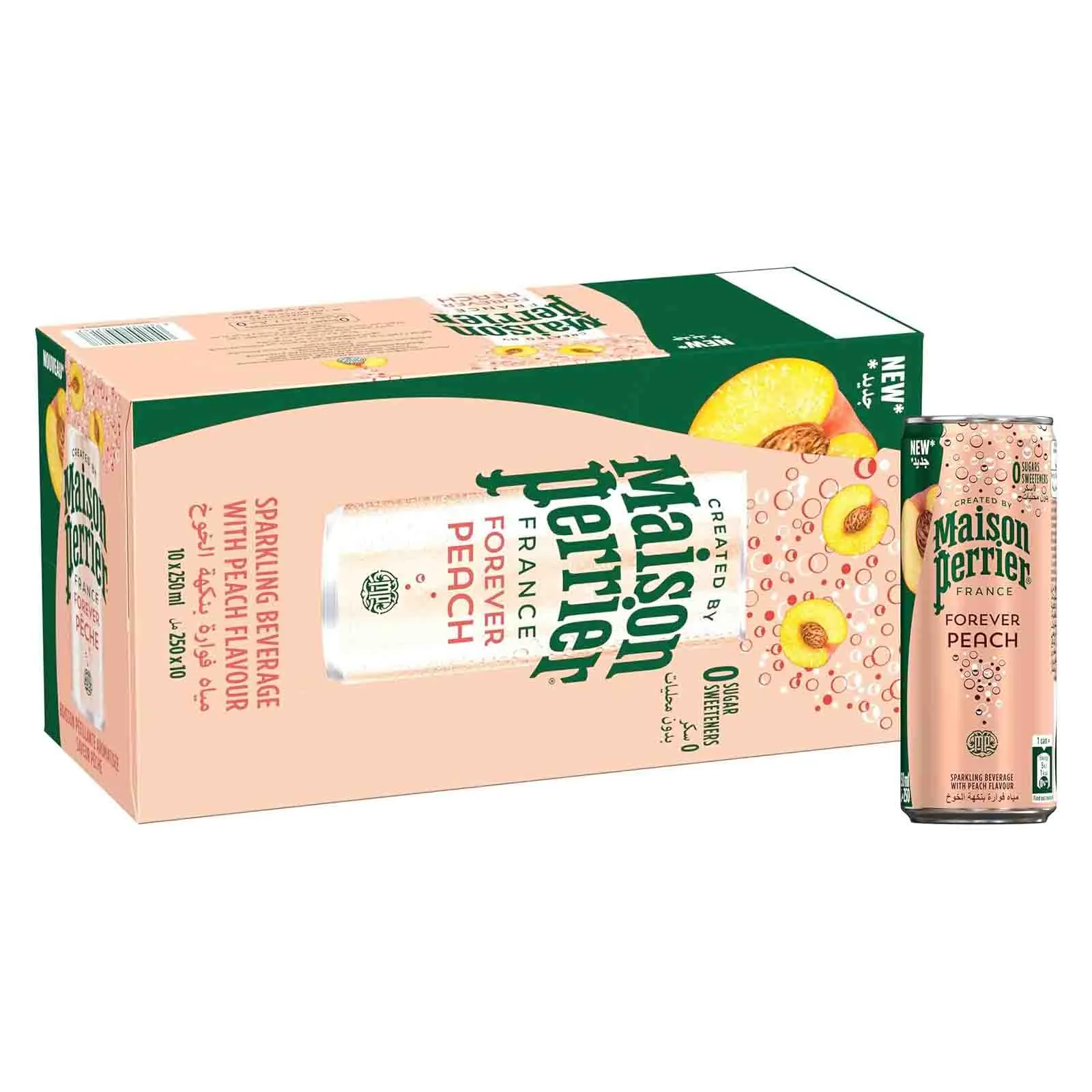 BEVERAGE SPARKLING WITH PEACH MAISON PERRIER ( 10 X 250 ML )