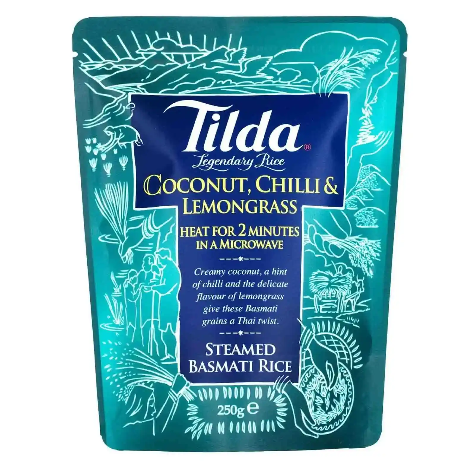 RICE BASMATI COCONUT, CHILLI & LEMONGRASS MICROWAVE TILDA ( 250 G ) 