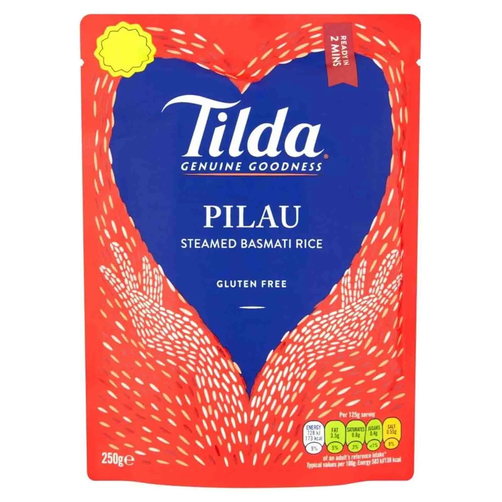 RICE BASMATI GLUTEN FREE PILAU MICROWAVE TILDA ( 250 G )