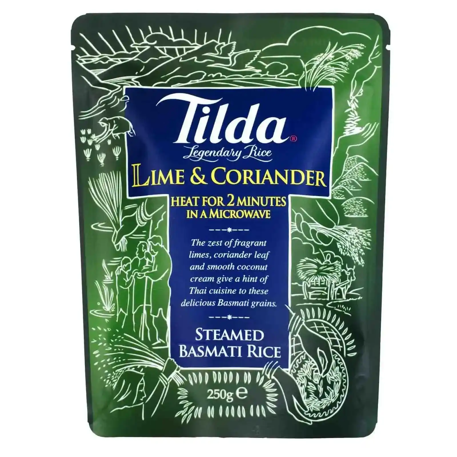 RICE BASMATI LIME & CORIANDER  MICROWAVE TILDA ( 250 G ) 