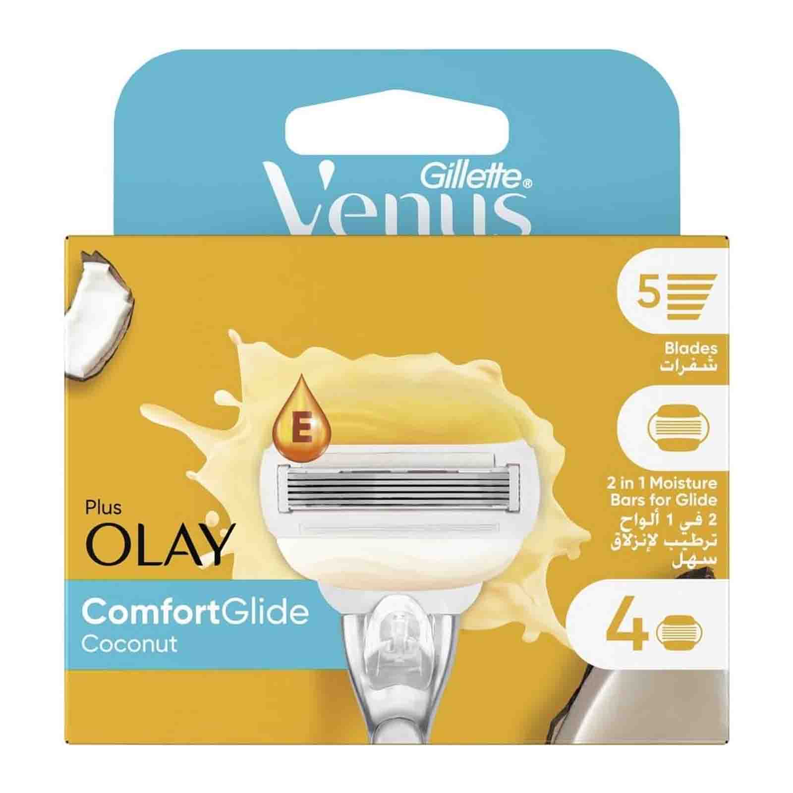 RAZOR BLADE COMFORTGLIDE COCONUT WITH OLAY VENUS GILLETTE ( 4 PC )