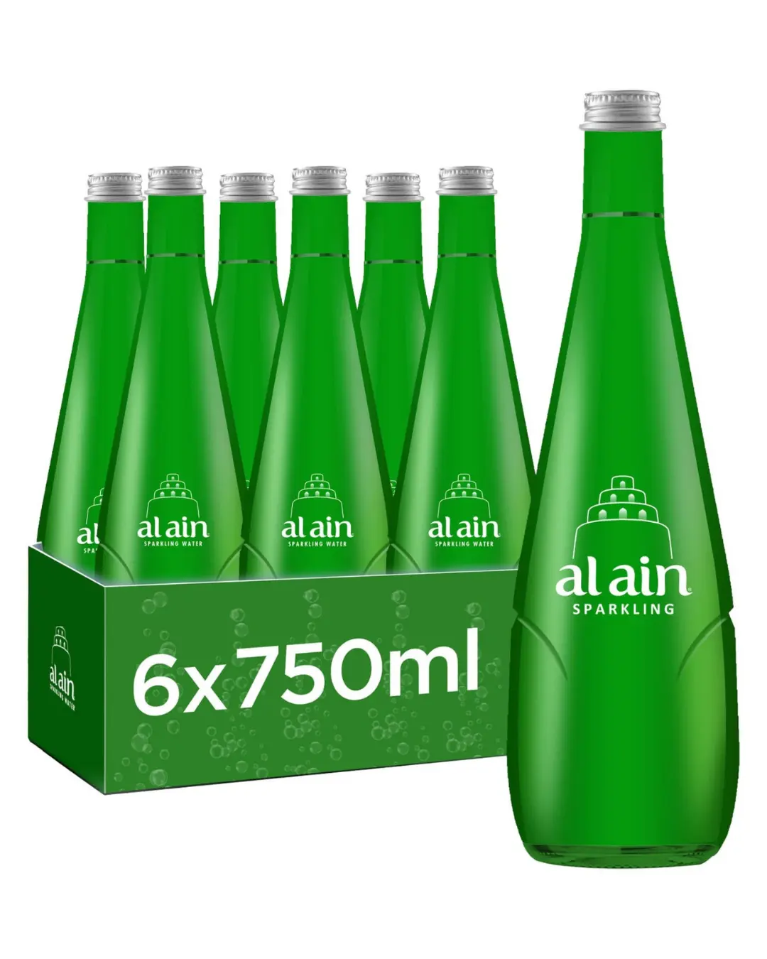 WATER SPARKLING GLASS BOTTLE AL AIN ( 6 X 750 ML )