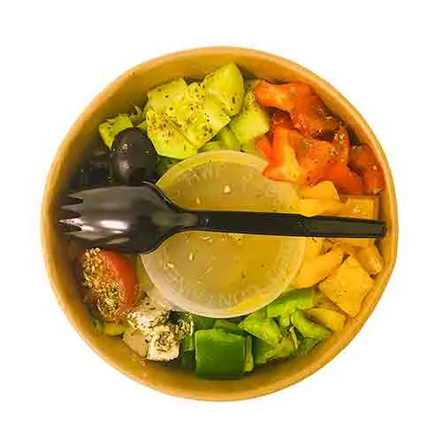 Fit Fresh Greek Salad 200 g (Freshly-Prepared, Sanitized, Ready-To-Eat, No Preservatives, No Additives)