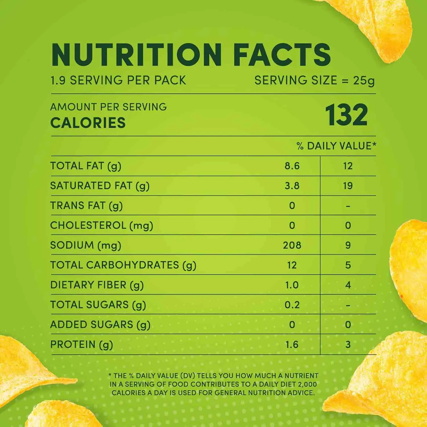 Lays Salt & Vinegar Potato Chips 21 grams x 12 pieces