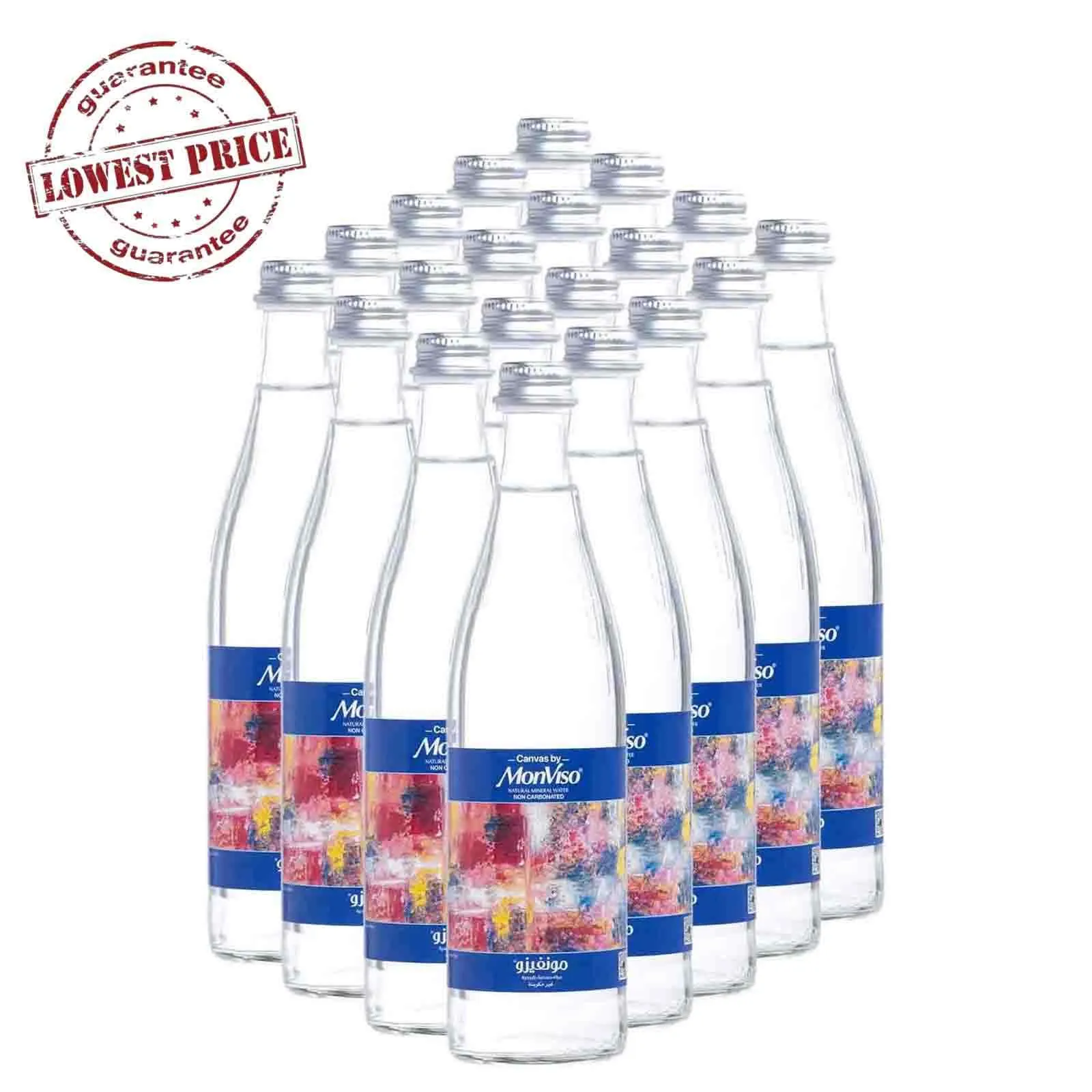 WATER STILL NATURAL  MINERAL GLASS BOTTLE CANVAS BY MONVISO ( 20 X 500 ML )