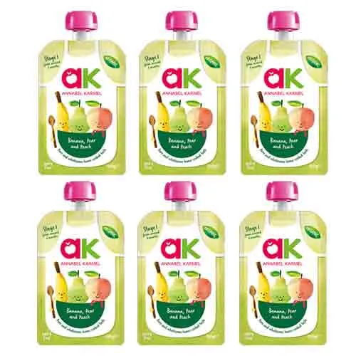 Annabel Karmel Baby Food Organic Banana Pear & Peach 6 X 100 g