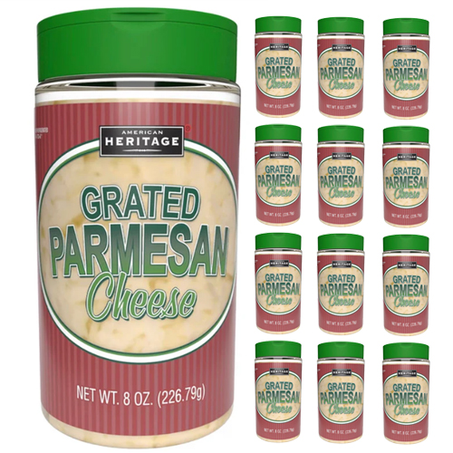  American Heritage Pasteurized Parmesan Cheese 12 x 227 g