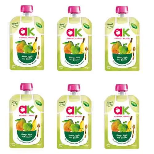 Annabel Karmel Stage 1 Mango Apple & Banana Puree 6 x 100 g