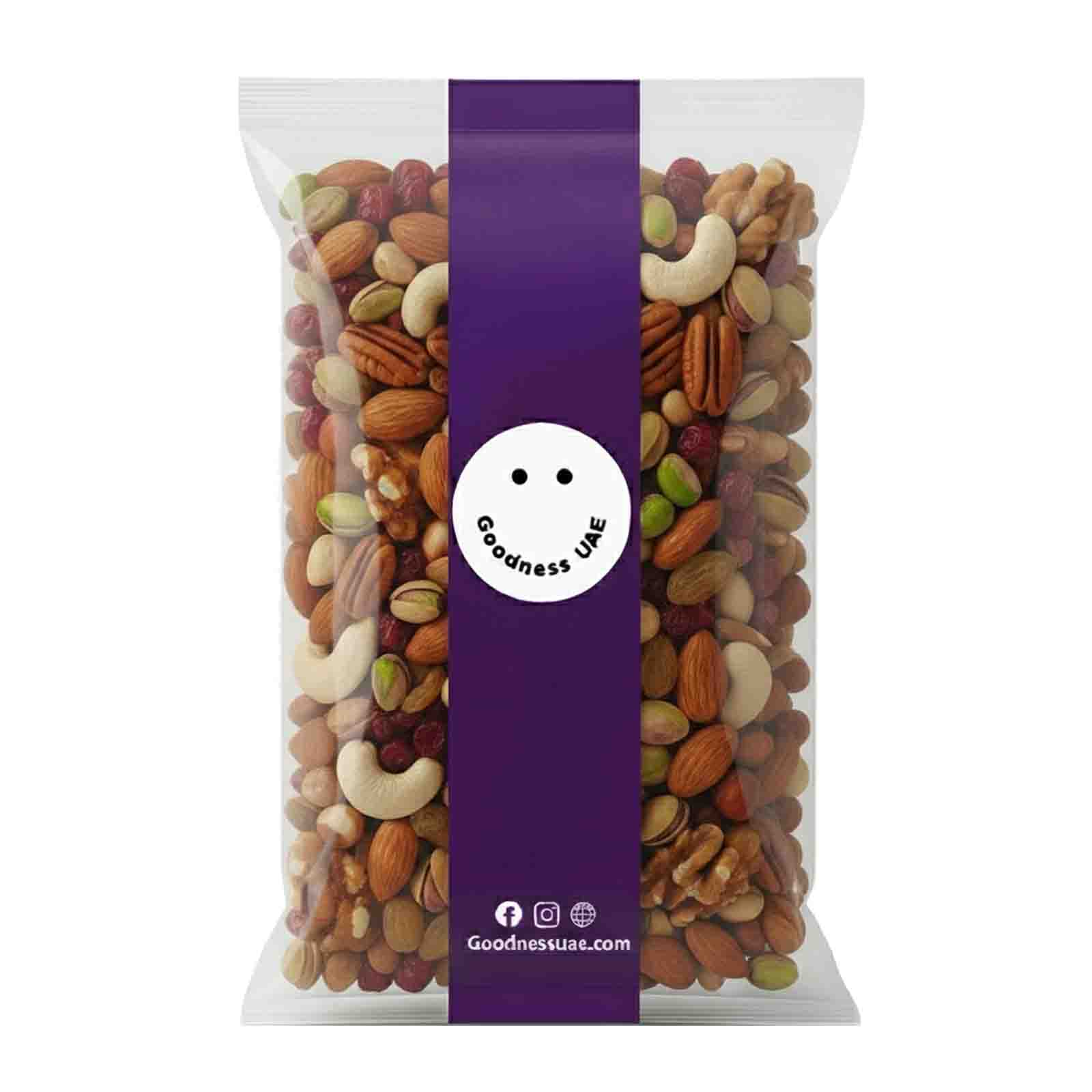MIXED NUTS ( CASHEW,ALMOND,PISTACHIO,PECANS,CRANBERRY ) GOODNESS ( 1 KG )