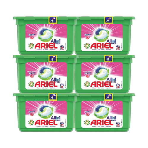  Ariel Downy 3 in 1 Laundry Detergent Capsules 6 x 15 Pods