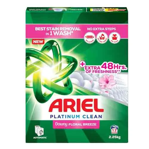 LAUNDRY DETERGENT POWDER AUTOMATIC DOWNY FLORAL BREEZE FAST DISSOLVING ARIEL ( 2.25 KG )