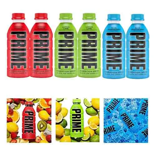 PRIME HYDRATION DRINK MIX PACK ( 2 BLUE/2 RED/2 GREEN ) ( 6 X 500 ml )