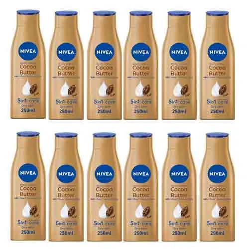 Nivea Dry Skin, Cocoa Butter Vitamin E Body Lotion 12 X 250 ml
