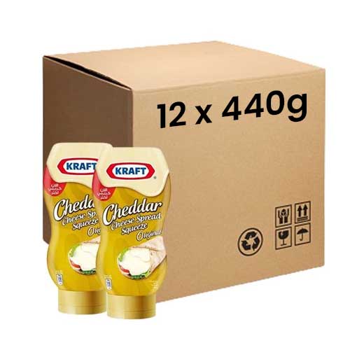  Kraft Cheddar Cheese Spread Squeeze 12 x 440 g