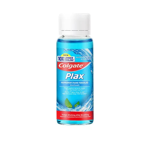 MOUTH WASH PEPPERMINT BLUE PLAX COLGATE ( 100 ml )