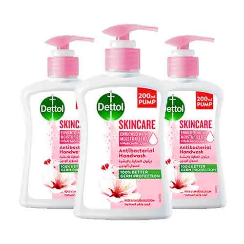 HAND WASH ANTIBAC ROSE & SAKURA BLOSSOM SKINCARE DETTOL (3X200 ml)