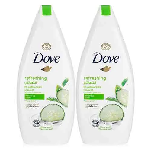 BODY WASH REFRESHING WITH CUCUMBER & GREEN TEA EXTRACT DOVE (2 X 500 ml)