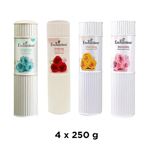 PERFUMED TALC ASSORTED ENCHANTEUR LONDON (4 X 250 GM)